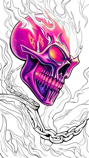 Ghost Riders Gone Neon #art #colouring #ghostrider #movie #shorts