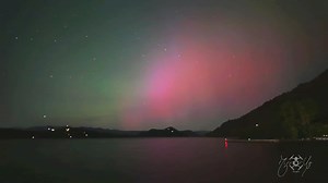 Aurora Borealis time lapse video captured over approximately eleven hours with the DJI Osmo Pocket 3 Vlogging Camera at Lake Pend Oreille near Hope, Idaho on October 10, 2024 | Brett Hogaboam