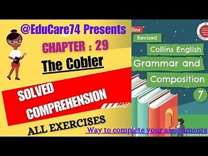 7th Lesson : 29 The Cobbler answer key Class 7th Collins English Grammar and Composition.