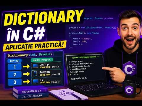 Dictionary în C# explicat printr-o aplicație reală – Sistem de gestionare produse