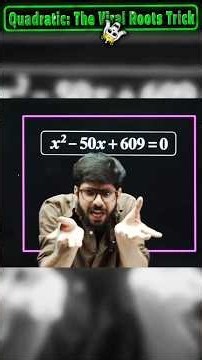 💀Viral Roots Trick ✅#shorts #maths#quadratic#viral#ssc#cbse#icse#students#nda#exam#upsc#ias#pcs #yt