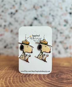 Cartoon Beagle Loves Camping Earrings - Etsy