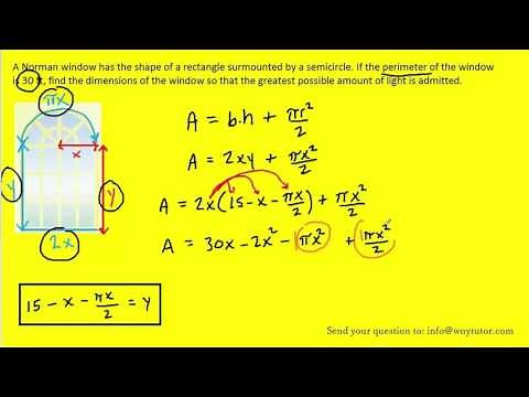A Norman window has the shape of a rectangle surmounted by a semicircle. If the perimeter of the win