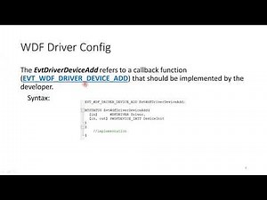Tutorial 8 - Windows Driver Framework - WDF Driver Config