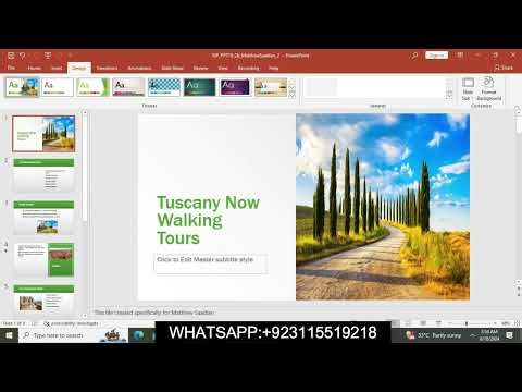 PowerPoint 2019 Module 2 SAM Project 1b | Tuscany Now | NP_PPT19_2b | 2019 Module 2 SAM Project 1b
