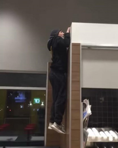 Guy Falls Through Roof at McDonald's