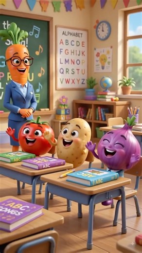 🍅🌈 Tiny Tomato Learns the Alphabet | ABC Song for Kids | Fun Learning Adventure! 🌈🍅🍅🧑‍🎓