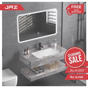 Sintered Stone as from Rs14900 to Rs16500 Includes: - Tap with 1 year warranty. - Led mirror. - Pop up waste. - Drainer. - Address: Jaz Home Design, - Quinze Canton, - Vacoas. - Limited Stock. - Call on Tel: 57650291 during working hours from 10:00 to 15:00 - Map: https://goo.gl/maps/KFks5jLUVj4mX8gJA - https://www.facebook.com/Jazhomedesign | Jaz Home Design