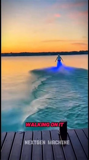 😱Man Walks on Water at Dusk #short #trending #techfuture #futuretechnology