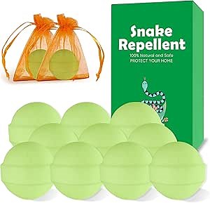 10 Pack Snake Away Repellent for Outdoors and Indoors, Snake Repellent for Yard Powerful to Repels Many Types of Snakes, Waterproof and Sun-Protection Snake Deterrent Snake Repellent Balls