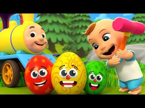 Toot Toot Magic Train with Surprise Eggs & Safari Animals | Kids Songs & Preschool Nursery Rhymes