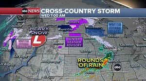 10K views · 211 reactions | Two new storm systems are moving across the country. One is putting several states into winter storm watches, while the other—an atmospheric river—is bringing up to five feet of snow to the California mountains. Ginger Zee has the forecast. https://trib.al/QFsiUUK | ABC World News Tonight with David Muir | Facebook