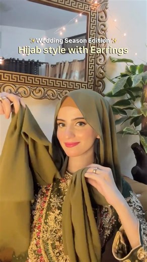 Hijab tutorial with Earrings | wedding hijab tutorial | Hijab tutorial for Eid, Dawat #hijab