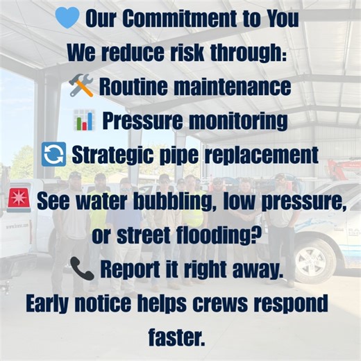 Ever wonder why water lines break? Most breaks aren’t random—they’re the result of pressure changes, aging pipes, and what’s happening underground. With colder weather returning, conditions like freezing temperatures can also increase the risk. Here’s a quick look at what causes water line breaks and how we work to prevent them! #LCWSC #FromLakeToTap #WaterInfrastructure #WinterWeatherReady #PreparedNotPanicked #ReliableWater #WaterMatters #CommunityPartners 💧❄️ | LCWSC
