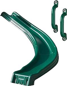 Swing-N-Slide WS 8338 Side Winder Curved Plastic Slide for 4' Decks with Safety Handles, Green