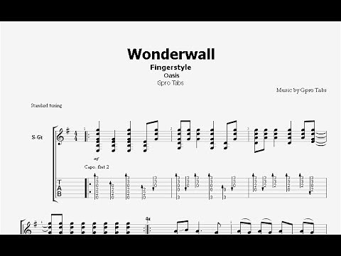 ( Oasis) Wonderwall - Fingerstyle Tab - Gpro Tabs