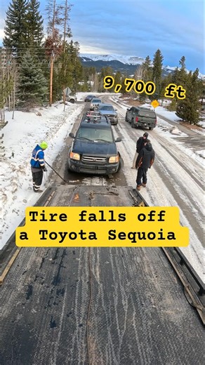 Ball joint failed. Towing a Sequoia at 9,700 ft #RyansRecovery #Towing #HighAltitude #Toyota