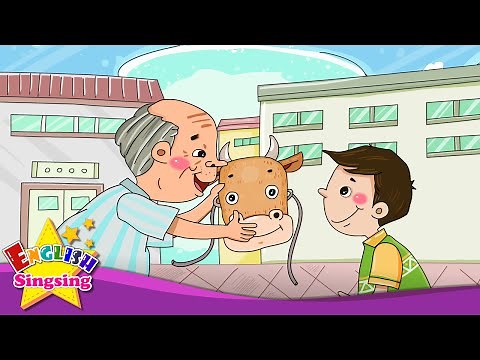 A Lazy Boy Who Became a Cow - What are you doing? (present progressive) - English story for Kids