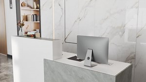 FUFU&GAGA 86.6 in. W Rectangle White Wooden No Drawer Writing Desk, Computer Desk with 4 Open Shelves for Home Office L-THD-020491-01-c