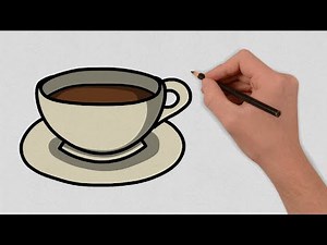 How to draw a Coffee Cup Step by Step | Easy Coffee Cup Drawing Lesson | Drawing Tutorial