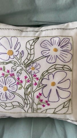 Scandinavian Floral Design Pillow- Sage Green and Lavender Botanical Home Decor - Etsy