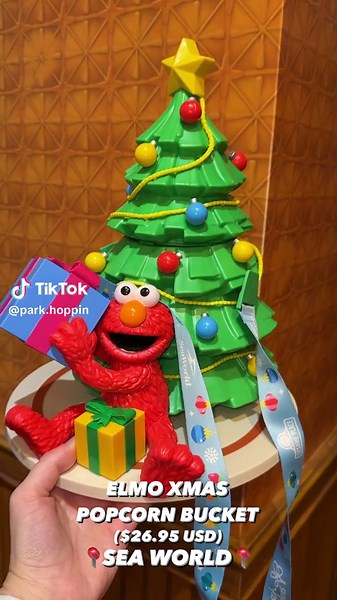 Elmo Popcorn Bucket 🎄🍿❤️ #elmo #seaworld #seaworldchristmas #christmas #popcornbucket #popcornbucketcollection #collection #seaworldorlando #orlando #seaworldlife #elmomemes