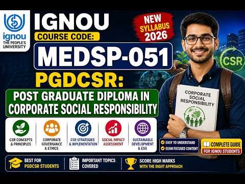 IGNOU PGDCSR MEDSP-051 | Complete Guide + Project, Topics & Viva