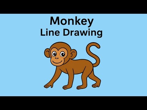 Easy Monkey Line Drawing Tutorial | For Peace and Relaxation