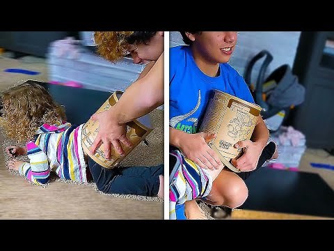 KID GETS STUCK IN BUCKET! Big Brother Saves Little Girl Who Gets Stuck While Playing