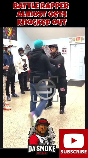 😱 Battle Rapper almost gets knocked out #shorts #viral #best #top #rap #funny #memes #edit #reels