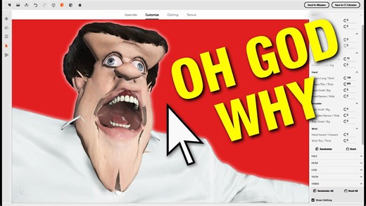 Watch this 3D character model become a literal nightmare