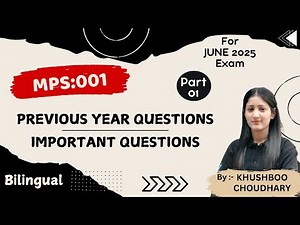MPS-001 l June 2025 l PYQ & Important Question l Part-01 l Political Theory l IGNOU I UPSC