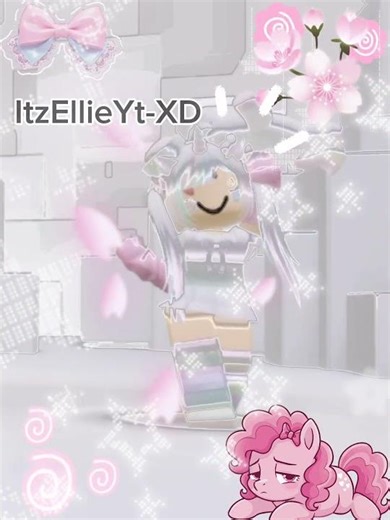 Pink fluffy Unicorn Sitting On Rainbows #roblox #crs #robloxedit