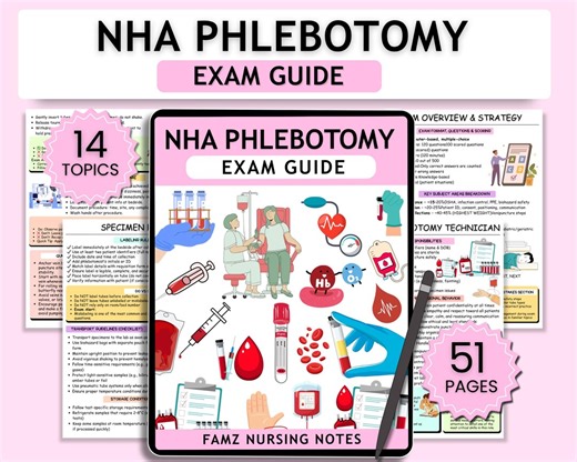 2026 NHA Phlebotomy Exam Guide | Phlebotomy Notes | Order of Draw | Practice Questions | Certification Prep - Etsy