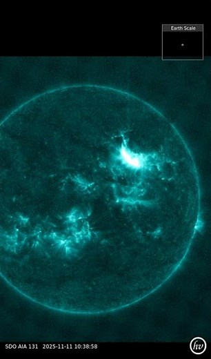 X5.1 flare. Largest of 2025 so far, & 6th largest of the past 2y. 🌎directed CME is likely-11.11.25
