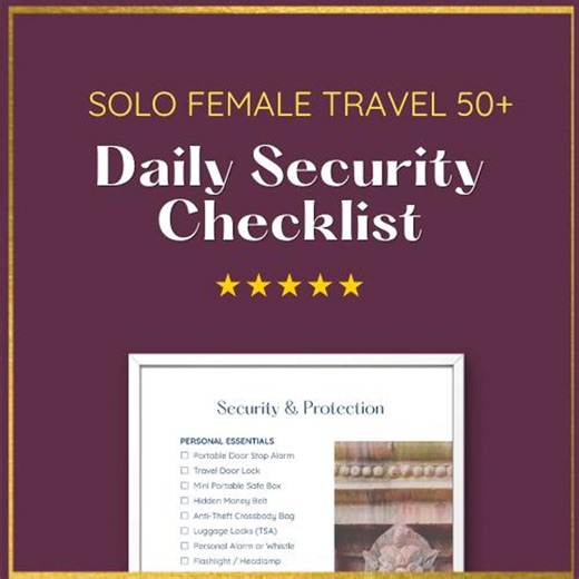 Solo Female Travel Security Checklist | Safety Gear Packing List Women | Anti-theft Travel Essentials Trip PDF Download - Etsy
