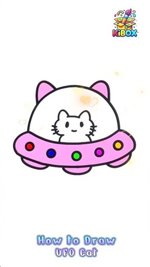 How to Draw a Cat in a UFO 🐱🛸 | Easy Kawaii Alien Spaceship Drawing