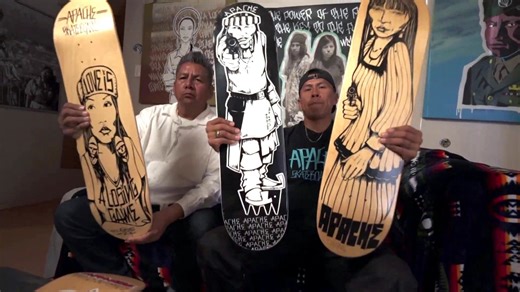 Father and son share Native American culture through skateboards