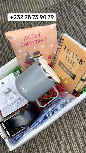 Christmas box for him Nle 1,200 Items in the box Mug Notepad Cufflinks Bracelet Belt Tie #fyppppppppppppppppppppppp #smallbusinessowner #giftforhim #chrismasbox #sales