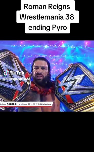 The pyro was actually good on TV. I bet it was horrible in real life bc it's in Dallas! #fyp #foryou #foryoupage #nflnicklee #Nickgreatness1028 #nicksgreat1028 #viral #trend #trending #wrestling #wwe #wweraw #wwefan #wwetiktok #romanreigns #headofthetable #tribalchief #brocklesnar #wrestlemania #champion #fireworks #pyro #happy #excited