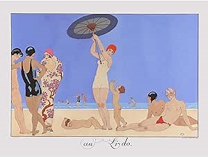 Wee Blue Coo Barbier Paris Lido Costumes Art Nouveau Large XL Wall Art Canvas Print