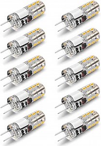 10 Pack G4 LED Bulb 12V AC DC 1.5W No Flicker Warm White G4 Bulb Bi-Pin LED Light 3000K 10W 20W T3 Halogen Lamp Replacement