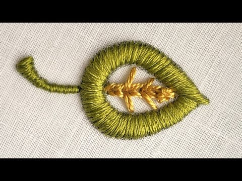 Simple Leaf Embroidery Pattern for Beginners