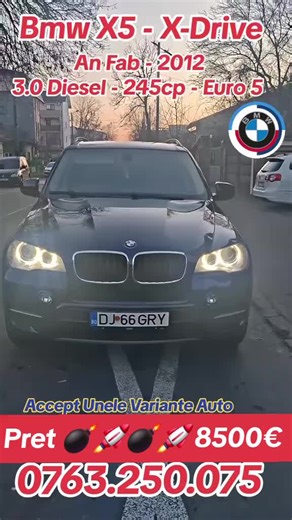 Bmw x5 , 3.0 Diesel 245cp Euro 5 , Fab 2012 , Model Full , Stare Perfecta, Fiscal pe Loc, Impecabila ‼️#trend #Masini #Auto #fyp #Tatutu