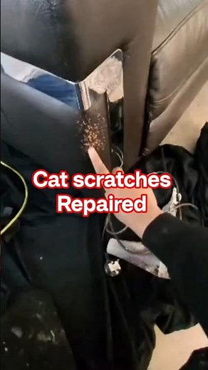 Cat scratches repaired on leather sofa to perfection. 👏