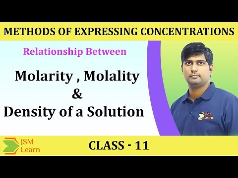 Molarity, Molality & Density of a solution Relationship (Concentration Terms in Solutions)