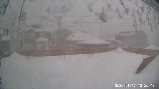 Timelapse captures Newfoundland winter storm come through before winds blow at night