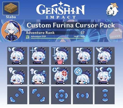 Genshin Impact Furina Cursor Pack – Custom Animated Pixel Art Custom Mouse Pointers for Windows" - Etsy
