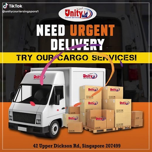 Need urgent delivery? Try our cargo services at Unity Courier Services! We specialize in fast, reliable, and secure deliveries to meet your time-sensitive needs. Whether it’s local or international, we ensure your cargo reaches its destination safely and on time. Choose Unity Courier Services for hassle-free urgent deliveries today! 📍 Visit Us: 42 Upper Dickson Rd, Singapore 207499 📞 Call Us: 65 8899 3396 www.unitycourier.com #UnityCourier#CourierServices#UnityCourierSingapore#Delivery#Singapo