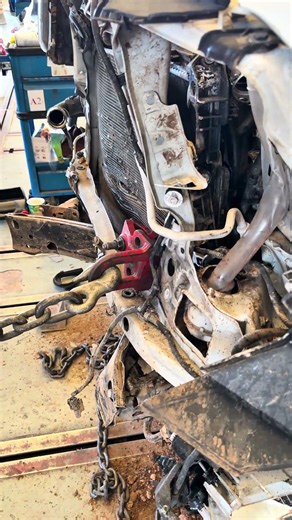 Heavy Damage Radiator Support Repair | Toyota Revo #carrepair #ซ่อมรถ